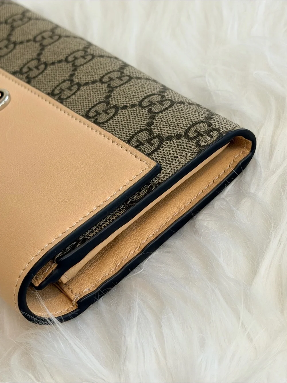 Gucci Beige and Brown GG Canvas Crossbody Bag with Bi-Metal GG Logo